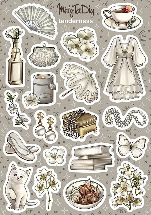 Стікер лист з наклейками &amp;quot;TENDERNESS&amp;quot;, фото - 1