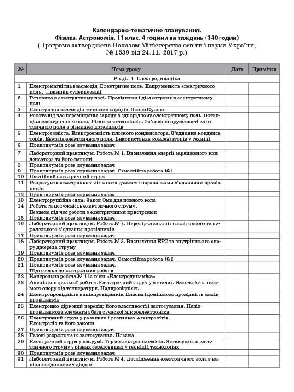 Фізика. Астрономія. 11 клас. I семестр. Рівень стандарту, фото - 2