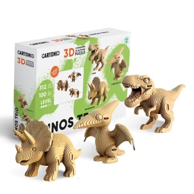Картонний конструктор "Cartonic 3D Puzzle DINOS TRIO"