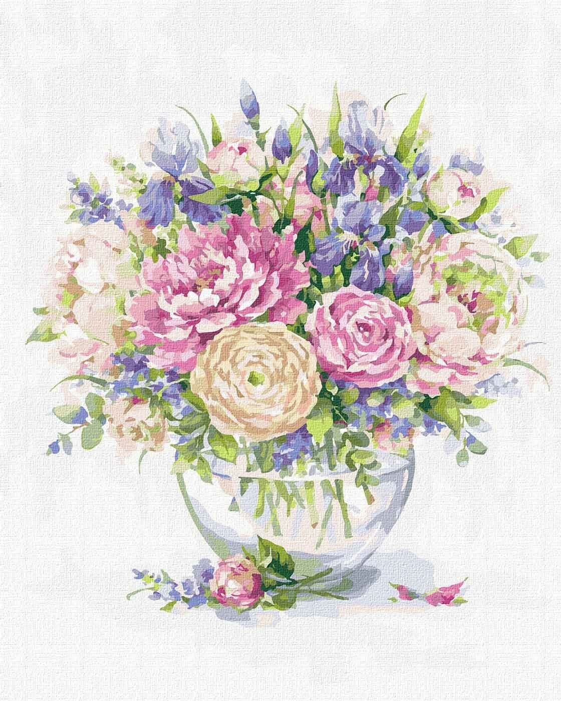 Набір для розпису по номерах. &amp;quot;Піони та іриси&amp;quot; 40*50см, фото - 1