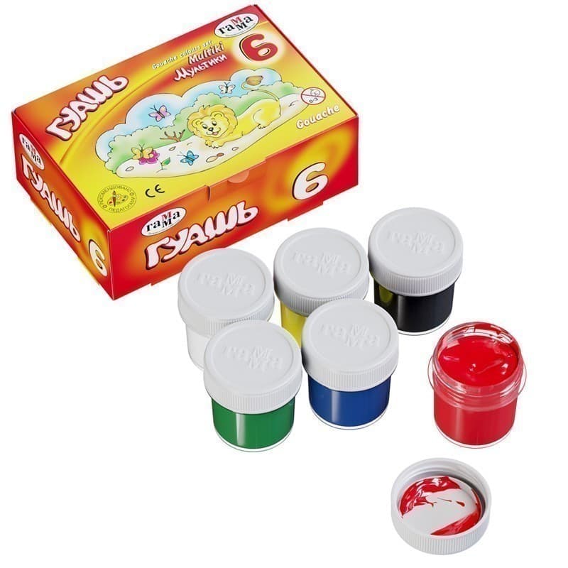 Гуаш МУЛЬТИКИ 20мл 6кол 221030 ГАММА 16, фото - 3