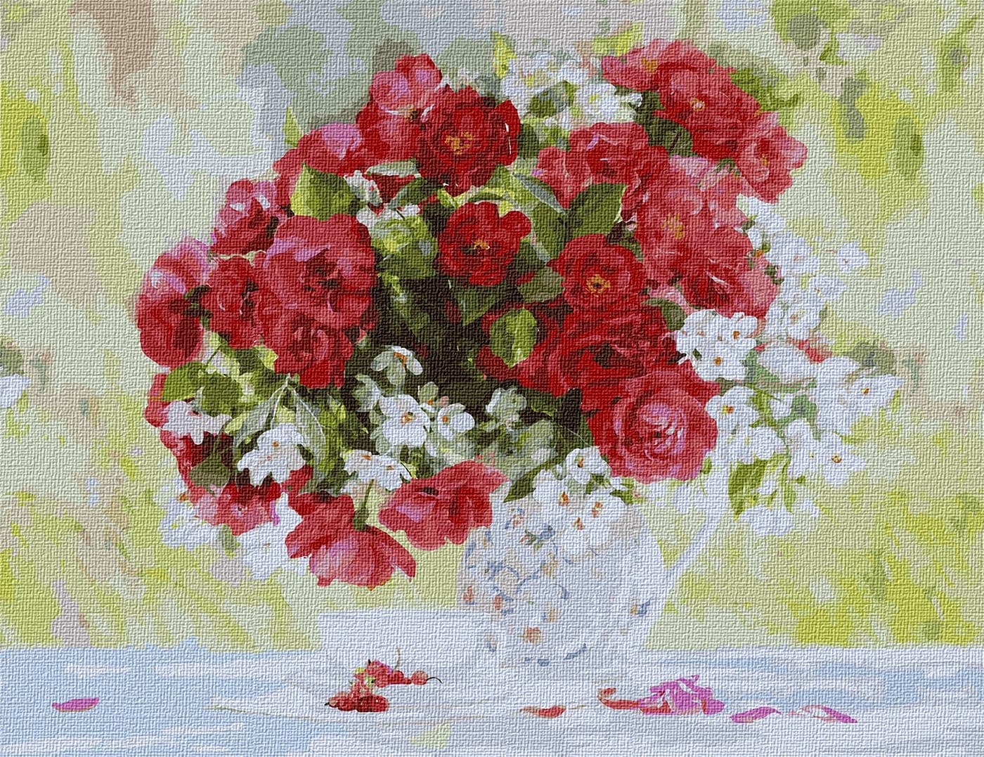 Набір для розпису по номерах. &amp;quot;Квітуча насолода (big)&amp;quot; 50*65см, фото - 1