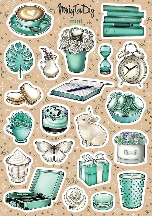 Стікер лист з наклейками &amp;quot;MINT&amp;quot;, фото - 1