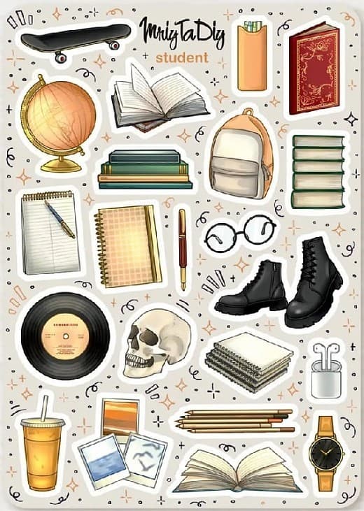 Стікер лист з наклейками &amp;quot;STUDENT&amp;quot;, фото - 1