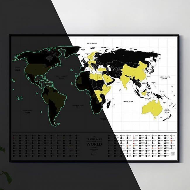 Скретч карта cвіту &amp;quot;Glow World&amp;quot; (тубус), фото - 1
