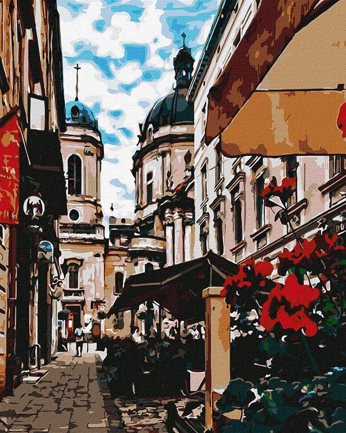 Набір для розпису по номерах. Міський пейзаж &amp;quot;Чарівний Львів&amp;quot; 40*50см, фото - 1