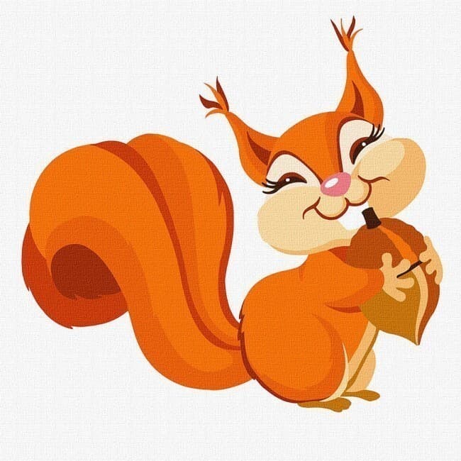 Набір для розпису по номерах. &amp;quot;Щаслива білочка&amp;quot; 30х30см, фото - 1