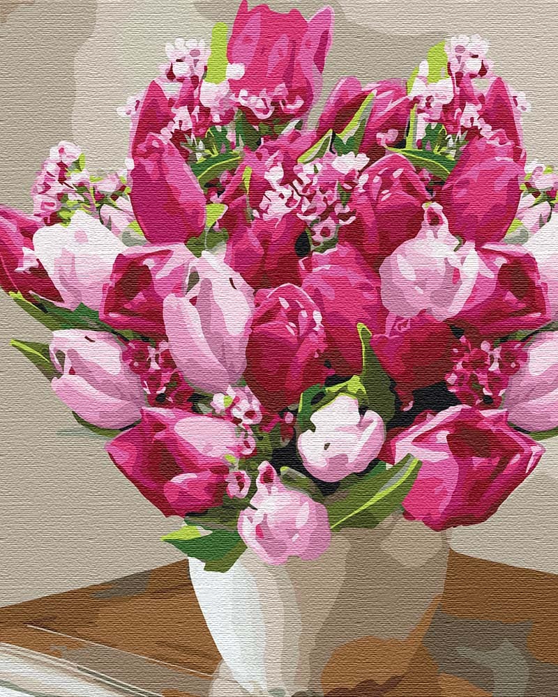 Набір для розпису по номерах. Букети &amp;quot;Яскраві тюльпани&amp;quot; 40*50см, фото - 1