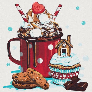 Набір для розпису по номерах. Натюрморт  &amp;quot;Смак дитинства&amp;quot; 40*40см