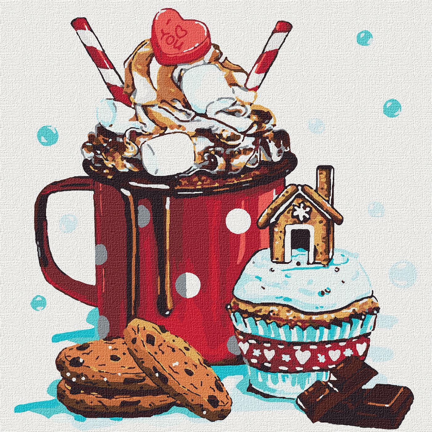 Набір для розпису по номерах. Натюрморт  &amp;quot;Смак дитинства&amp;quot; 40*40см, фото - 1