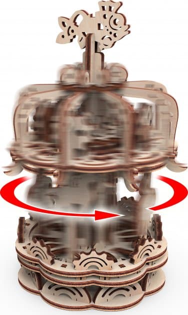 Механічна дерев&#39;яна 3D-модель &amp;quot;Карусель &amp;quot;S&amp;quot;, фото - 3