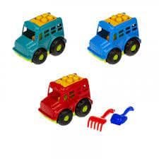 Дитячий набір: автобус, лопатка, граблі 0084, фото - 1