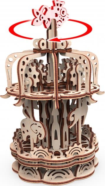 Механічна дерев&#39;яна 3D-модель &amp;quot;Карусель &amp;quot;S&amp;quot;, фото - 2