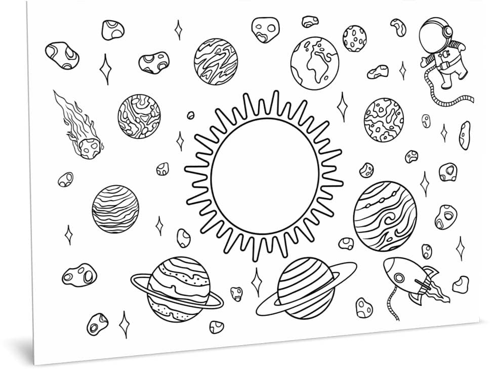 Килимок вивчай-малюй-стирай Космос А3, фото - 2