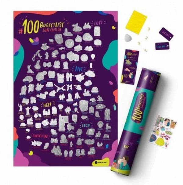 Скретч постер &amp;quot;#100 BucketList Love edition&amp;quot; (тубус), фото - 1