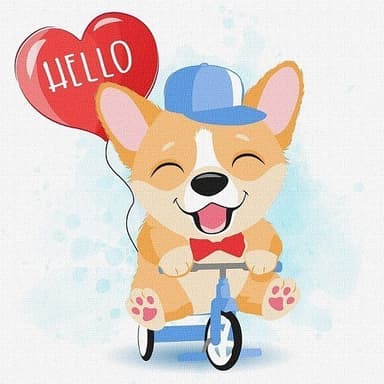 Набір для розпису по номерах. &amp;quot;Веселий коргі&amp;quot; 30х30см