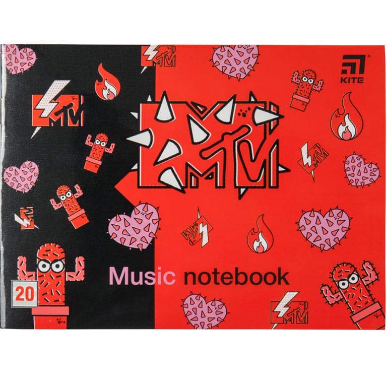ЗОШИТ ДЛЯ НОТ KITE20 MTV20-405-2 А5 20 АР MTV-2, фото - 1