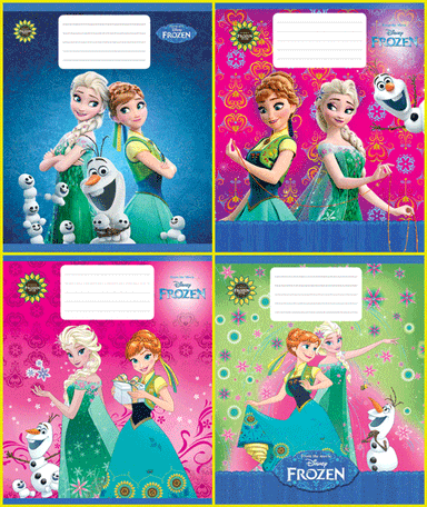 Зошит школьний, 18 арк, скоба, лінія FROZEN № 4