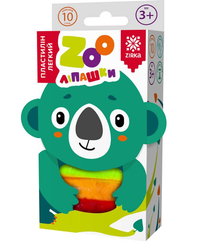 Пластилін легкий ZOOліпашки Коала 6г/10кол/10ст, фото - 1