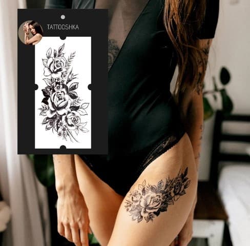 Тату &amp;quot;Гілочка із трояндами&amp;quot;, фото - 1