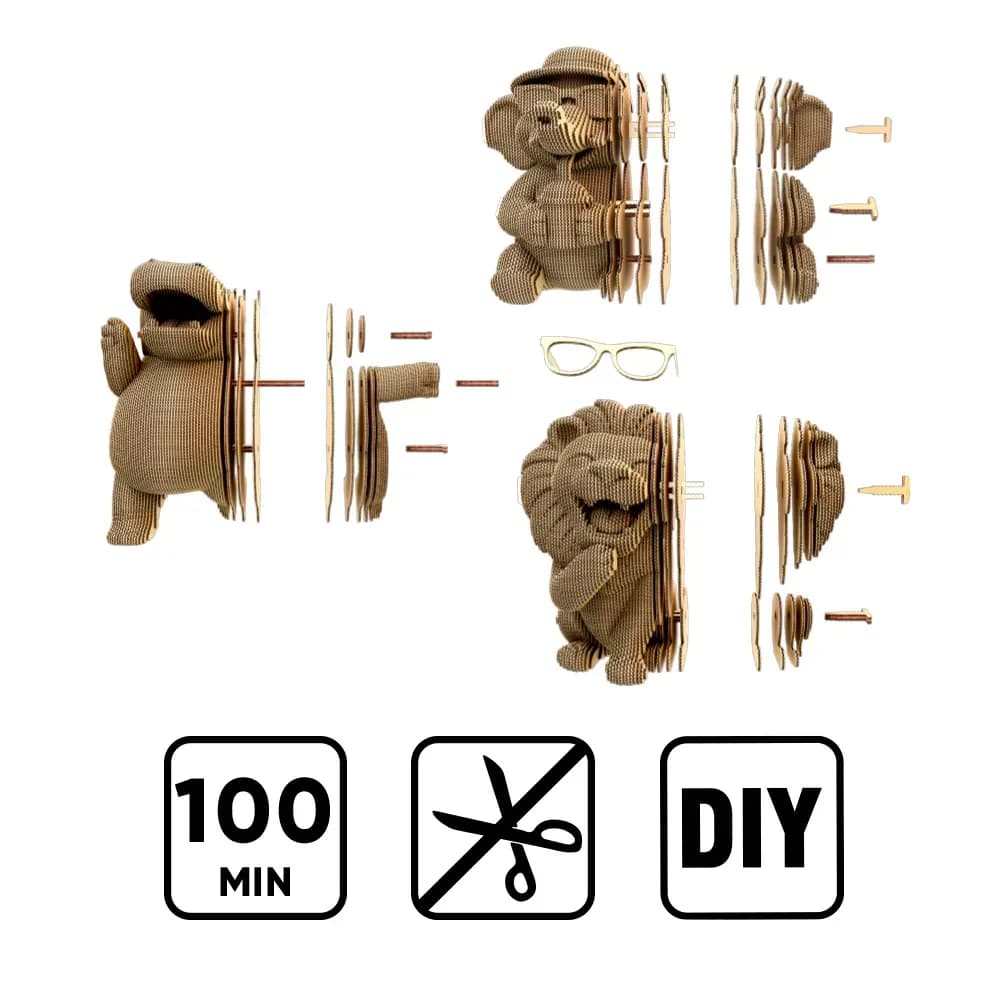 Картонний конструктор "Cartonic 3D Puzzle SAFARI TRIO", фото - 2