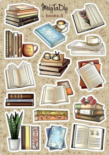 Стікер лист з наклейками &amp;quot;Books-3&amp;quot;