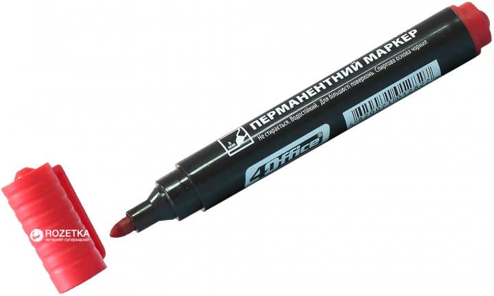 Маркер перман. 1-3мм, червон., 4-104, фото - 1