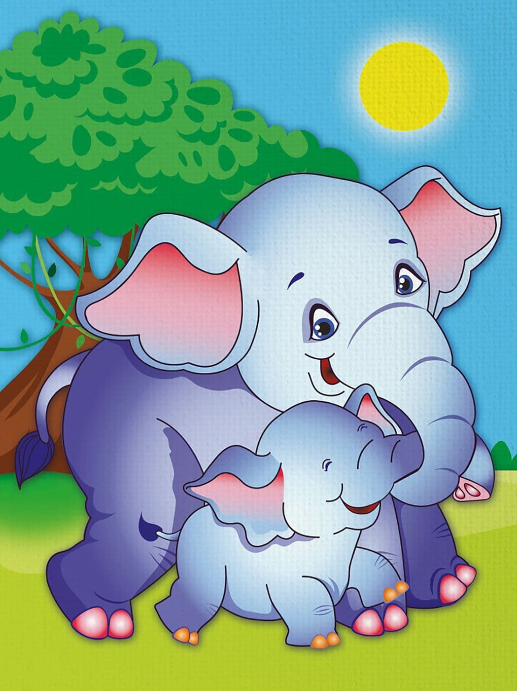 Розпис по полотну &amp;quot;Слоненята&amp;quot; 18*24, фото - 1