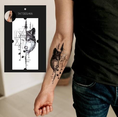 Тату &amp;quot;Геометричний вовк&amp;quot;, фото - 1
