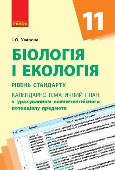 Біологія. 11 клас. Календарно-тематичний план з урахуванням компетентнісного потенціалу предмета