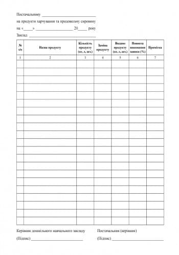 ШД ДНЗсині Журнал заявок на продукти харчування НОВИЙ, фото - 3