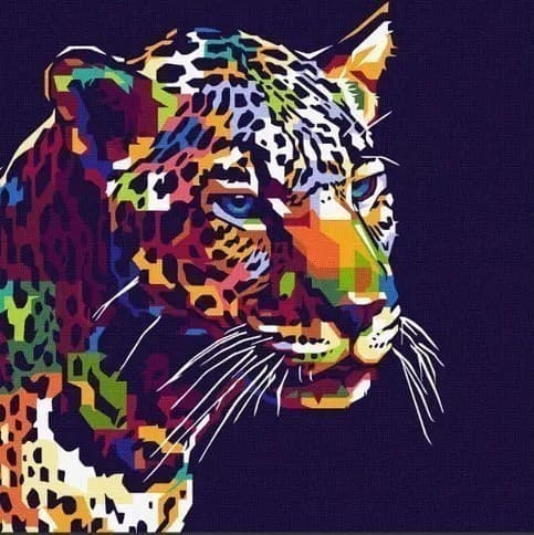 Набір для розпису по номерах. &amp;quot;Ягуар поп-арт&amp;quot; 40х40см, фото - 1