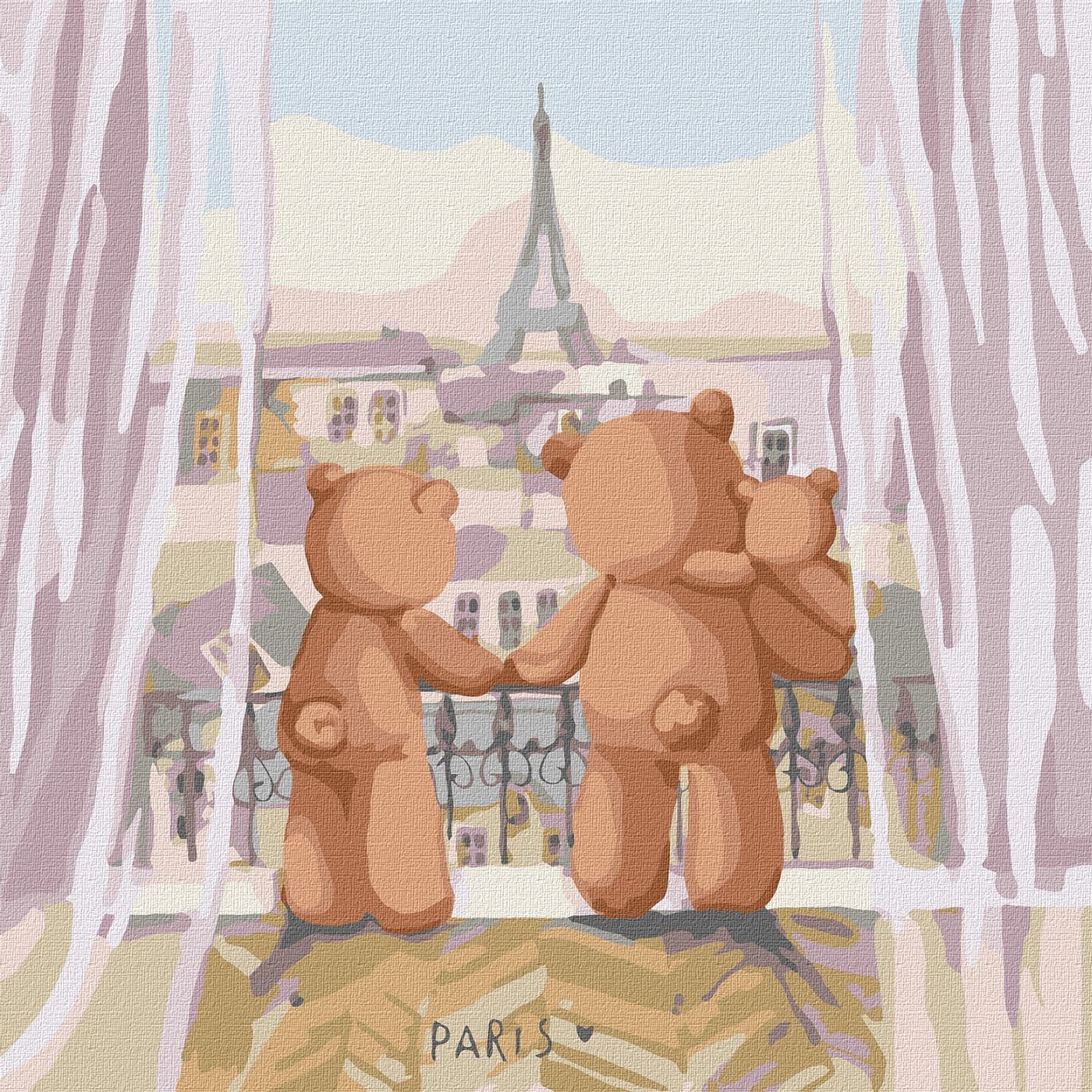 Набір для розпису по номерах. &amp;quot;Родинна подорож&amp;quot; 30*30см, фото - 1