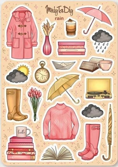 Стікер лист з наклейками &amp;quot;RAIN&amp;quot;