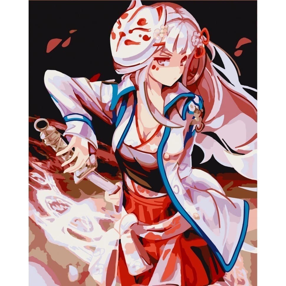 Набір для розпису &amp;quot;Дівчина з катаною&amp;quot; 40*50 см, фото - 1