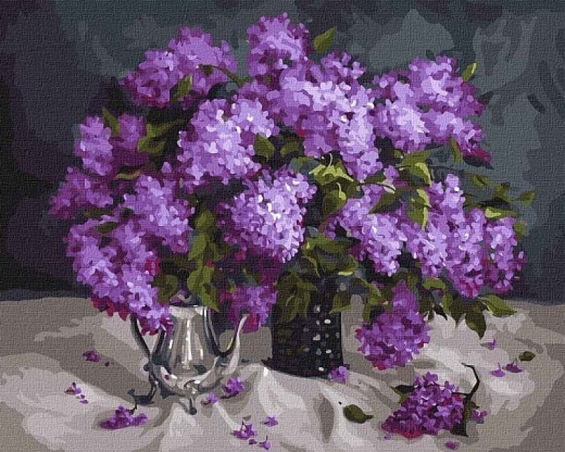 Набір для розпису по номерах. &amp;quot;Ароматний бузок&amp;quot; 40*50см, фото - 1