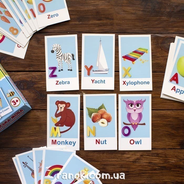 Набір карток.Англійська мова.Алфавіт та цифри, фото - 2