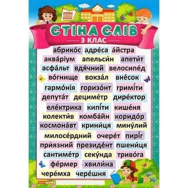 Плакат Стіна слів 3 клас