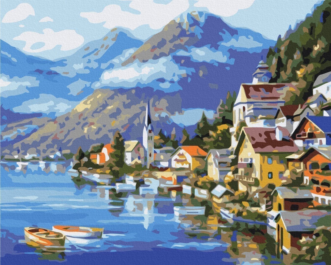 Картини за номерами: Селище у підніжжя гори, фото - 1