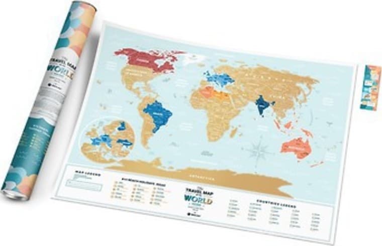 Скретч карта світу &amp;quot;Travel Map Holiday Lagoon World&amp;quot; (англ) (тубус), фото - 1
