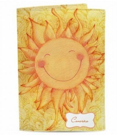 Обкладинка на паспорт ЕкоШкіра&amp;quot;Сонечко&amp;quot;, фото - 1