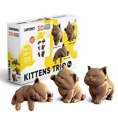 Картонний конструктор "Cartonic 3D Puzzle KITTENS TRIO"