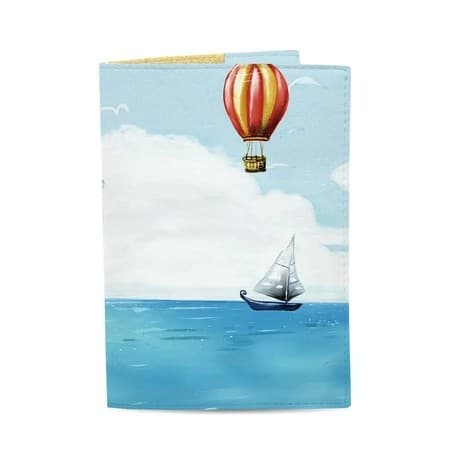 Обкладинка на паспорт ЕкоШкіра&amp;quot;На повітряній кулі&amp;quot;, фото - 1