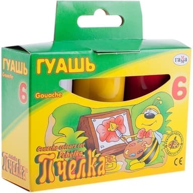 Гуаш &amp;quot;Бджілка&amp;quot; 6 кол. 20 мл /221014_6 (4600395222207)
