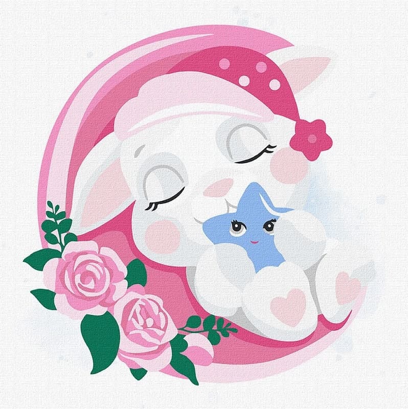 Набір для розпису по номерах. &amp;quot;Сонний зайчик&amp;quot; 30х30см, фото - 1