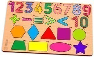 Дерев&#39;яний пазл Цифри-фігури кольорові