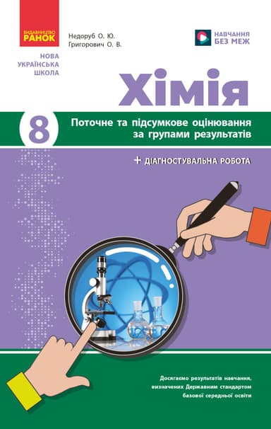 Хімія. 8 клас. Поточне та підсумкове оцінювання за групами результатів