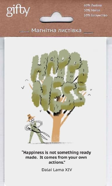 Магнітна листівка Happiness