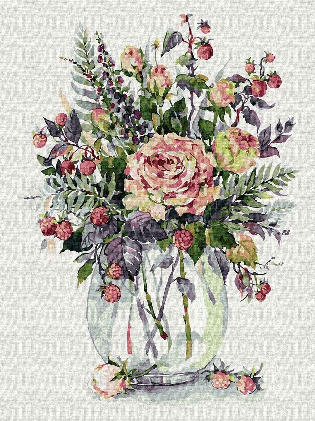 Набір для розпису по номерах. &amp;quot;Духмяний букет&amp;quot; 30*40см, фото - 1