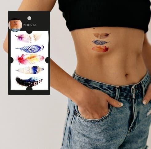 Тату &amp;quot;Кольорові пера&amp;quot;, фото - 1